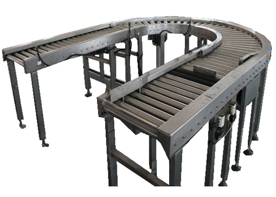 Транспортер мобильной кривой 220V Palletizing разделяет нержавеющую сталь 201 в пищевой промышленности