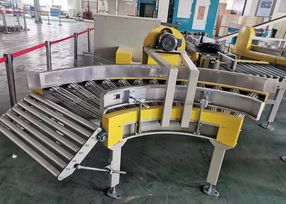 Транспортер мобильной кривой 220V Palletizing разделяет нержавеющую сталь 201 в пищевой промышленности